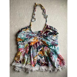 NWT Free People Fringe Multicolor Halter XS